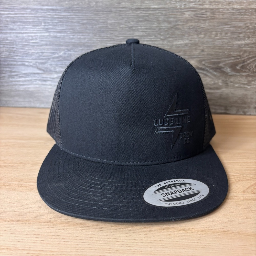 Luce Line Brewing Hat Cap Snap Back Black Mesh Trucker Mens